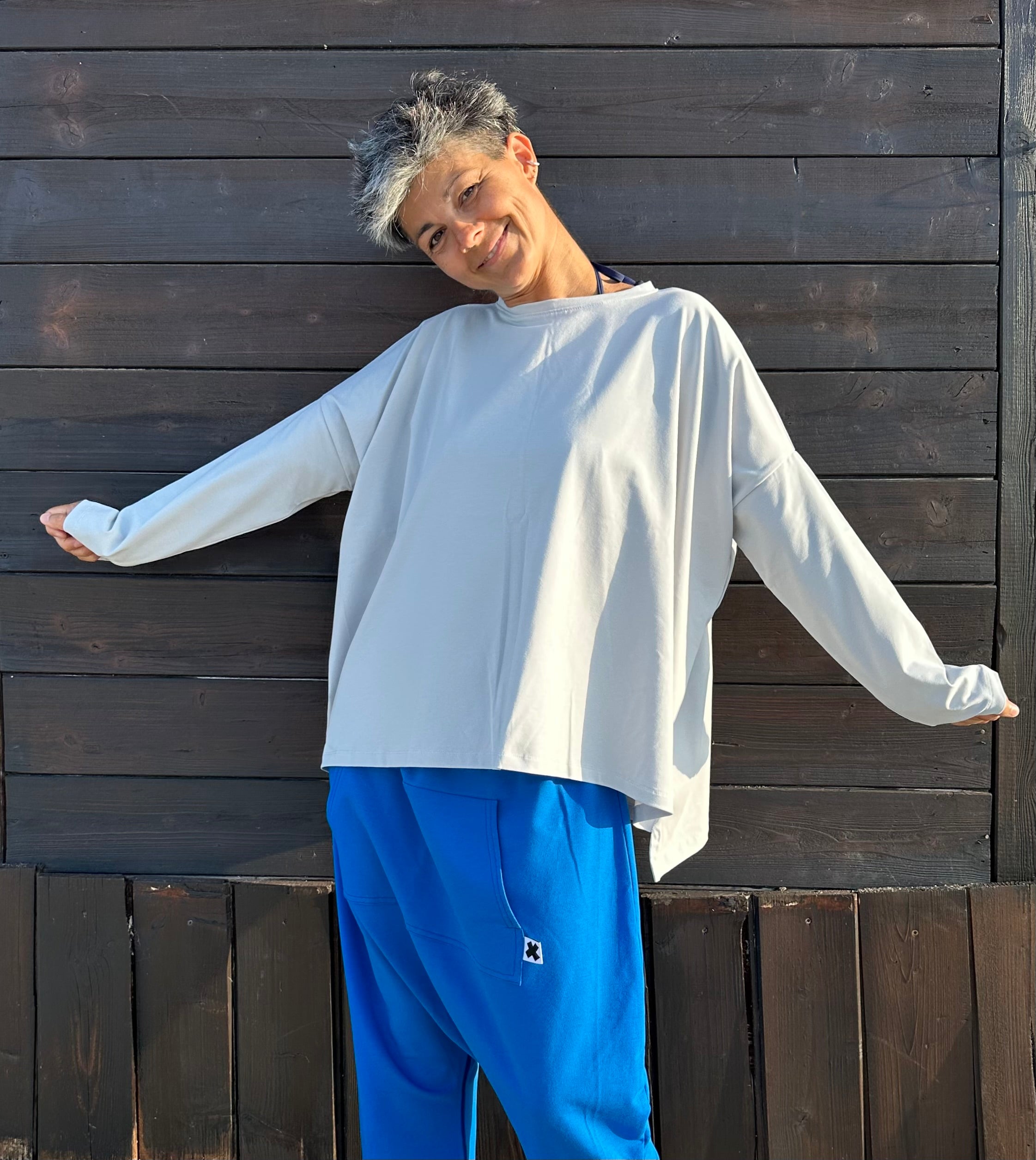 Maglia manica lunga oversize cotone jersey