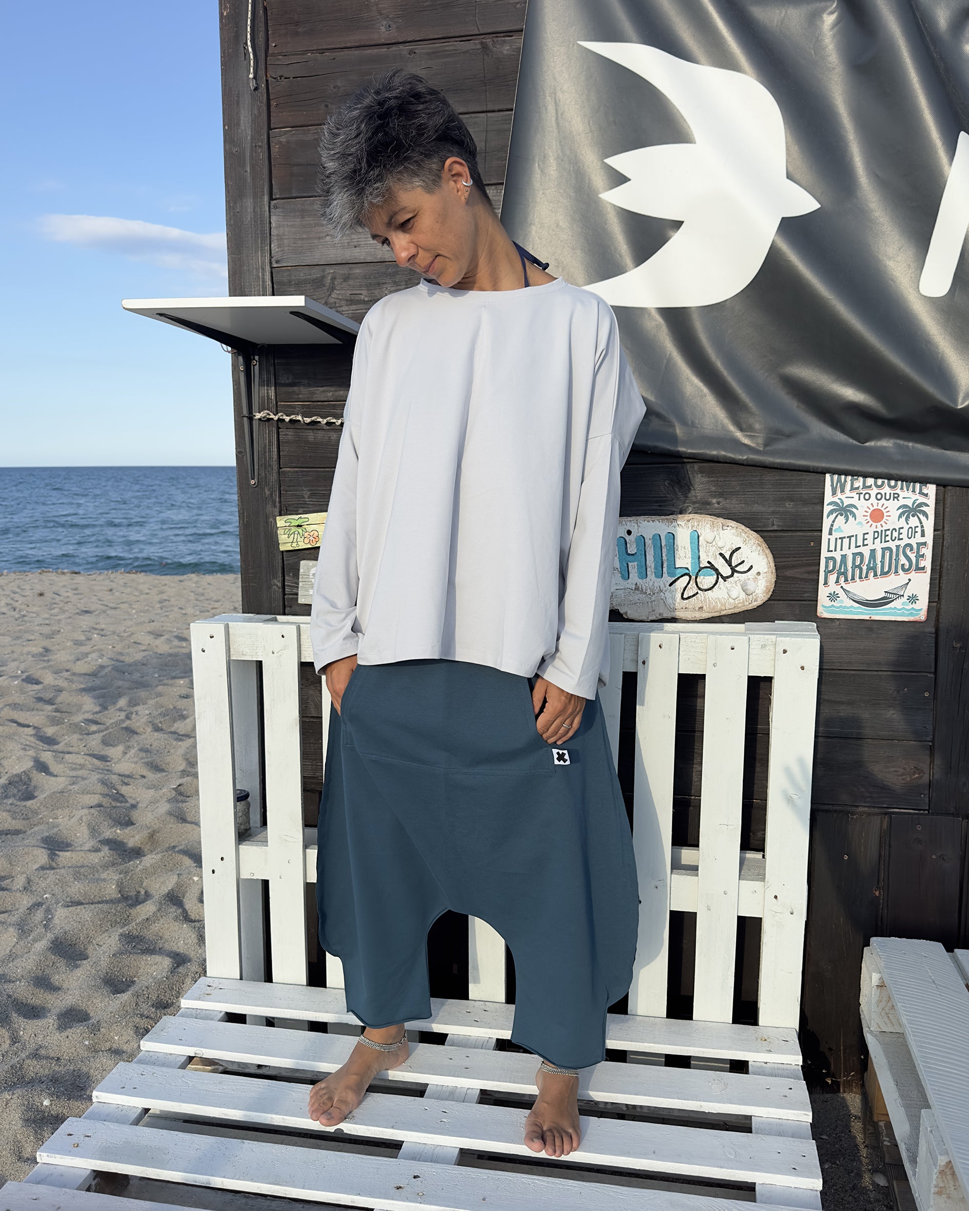 Maglia manica lunga oversize cotone jersey