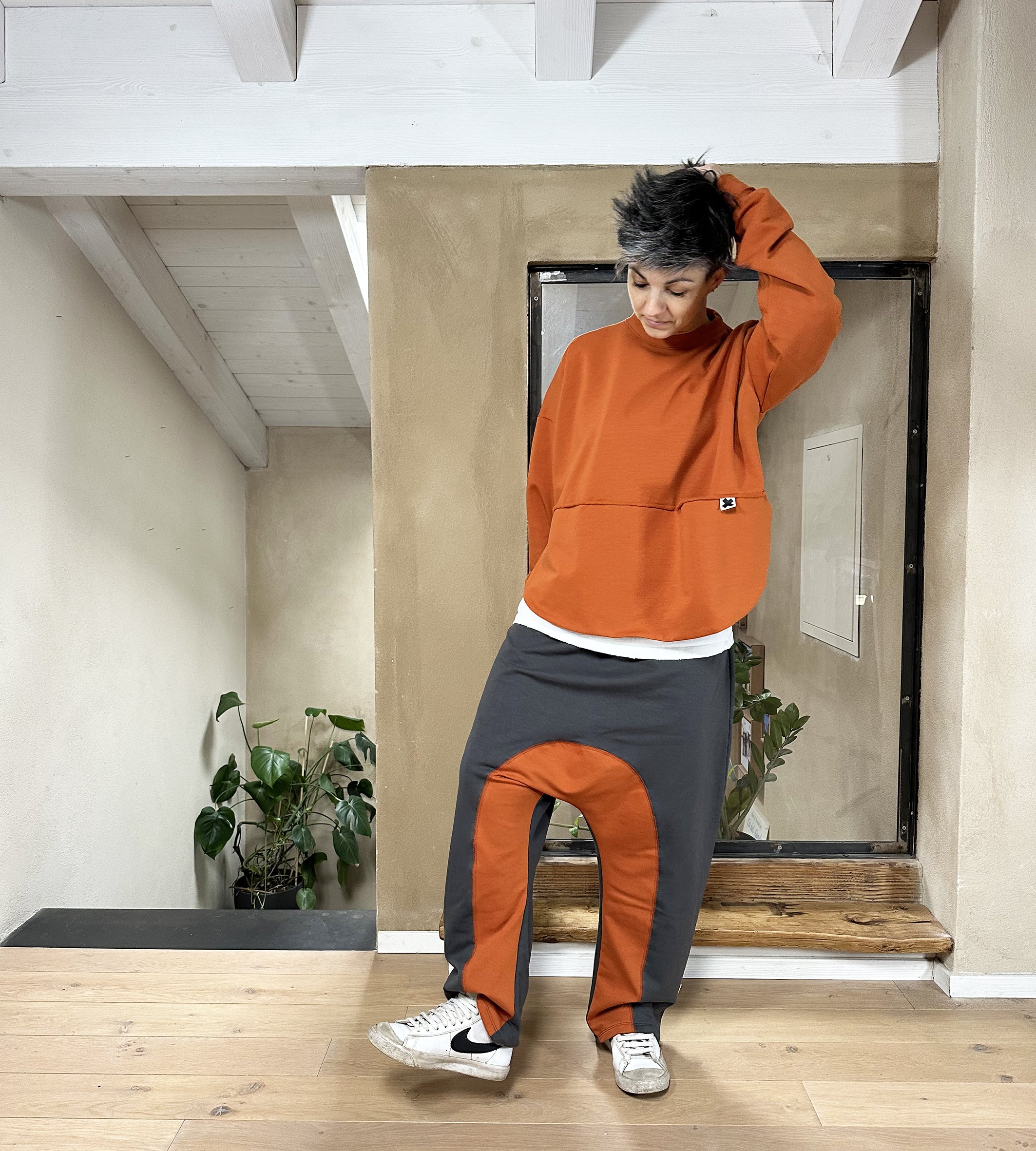 Panta Bicolor Cotone Felpato