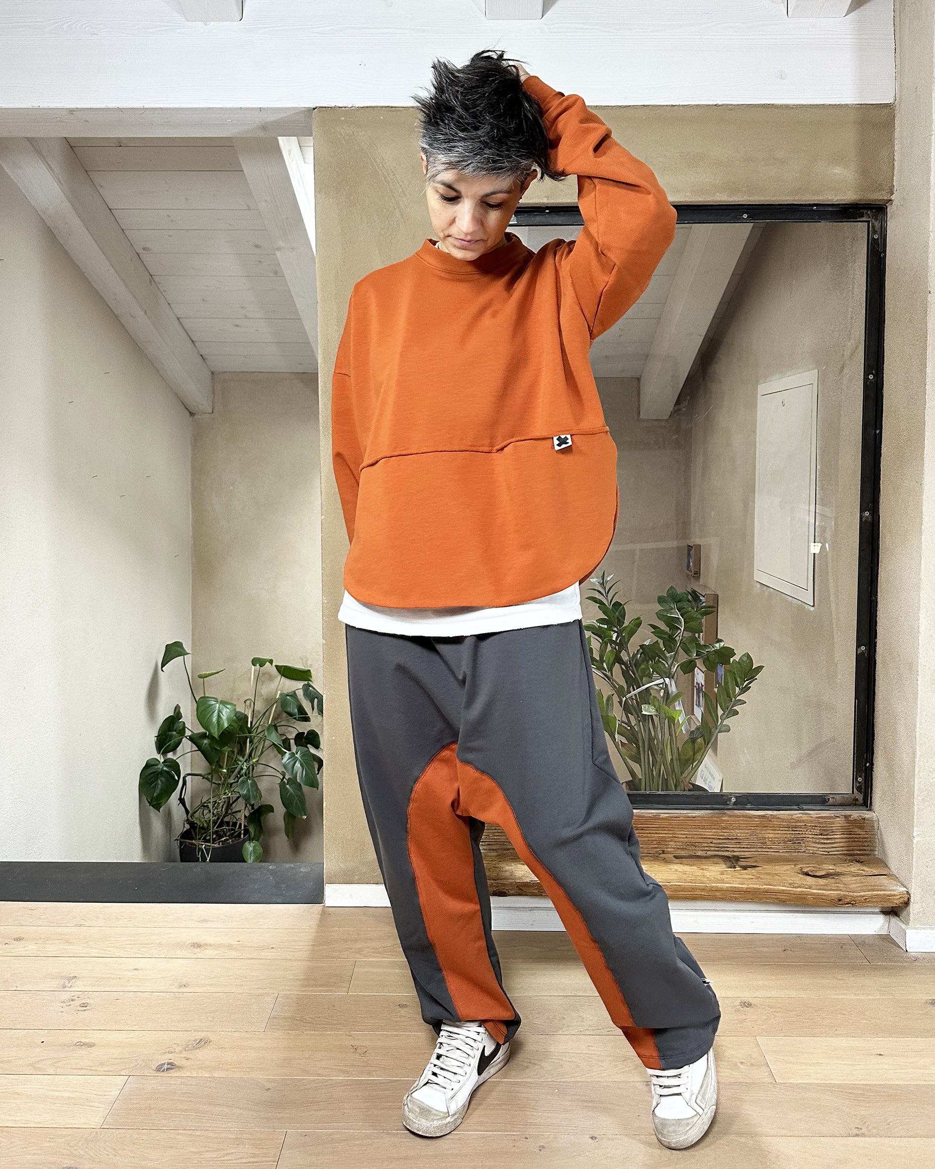 Panta Bicolor Cotone Felpato