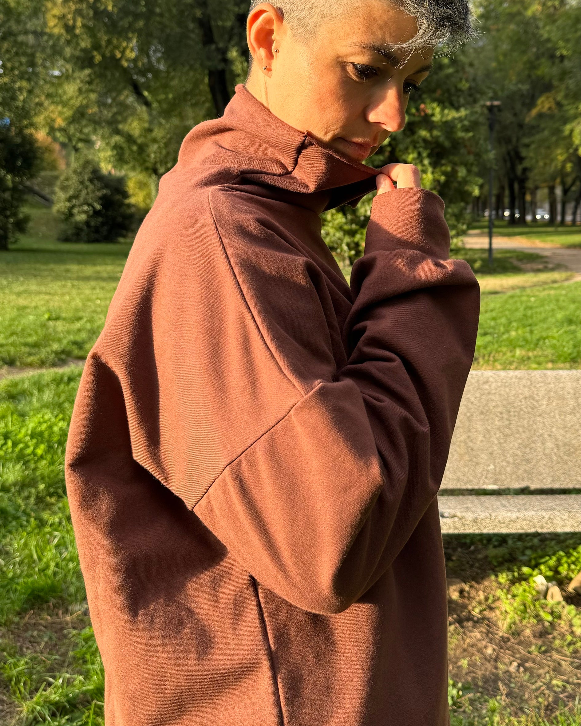 Felpa Dolcevita Cotone Felpato