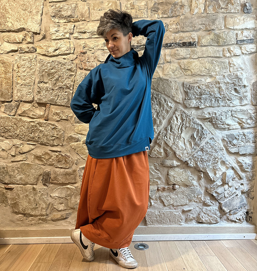 Gonna Lunga Cotone Felpato