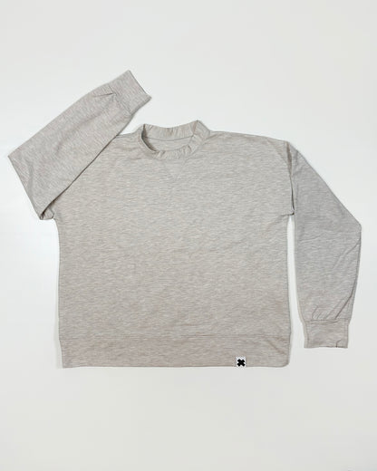 Felpa girocollo cotone handmade, tessuto di qualità