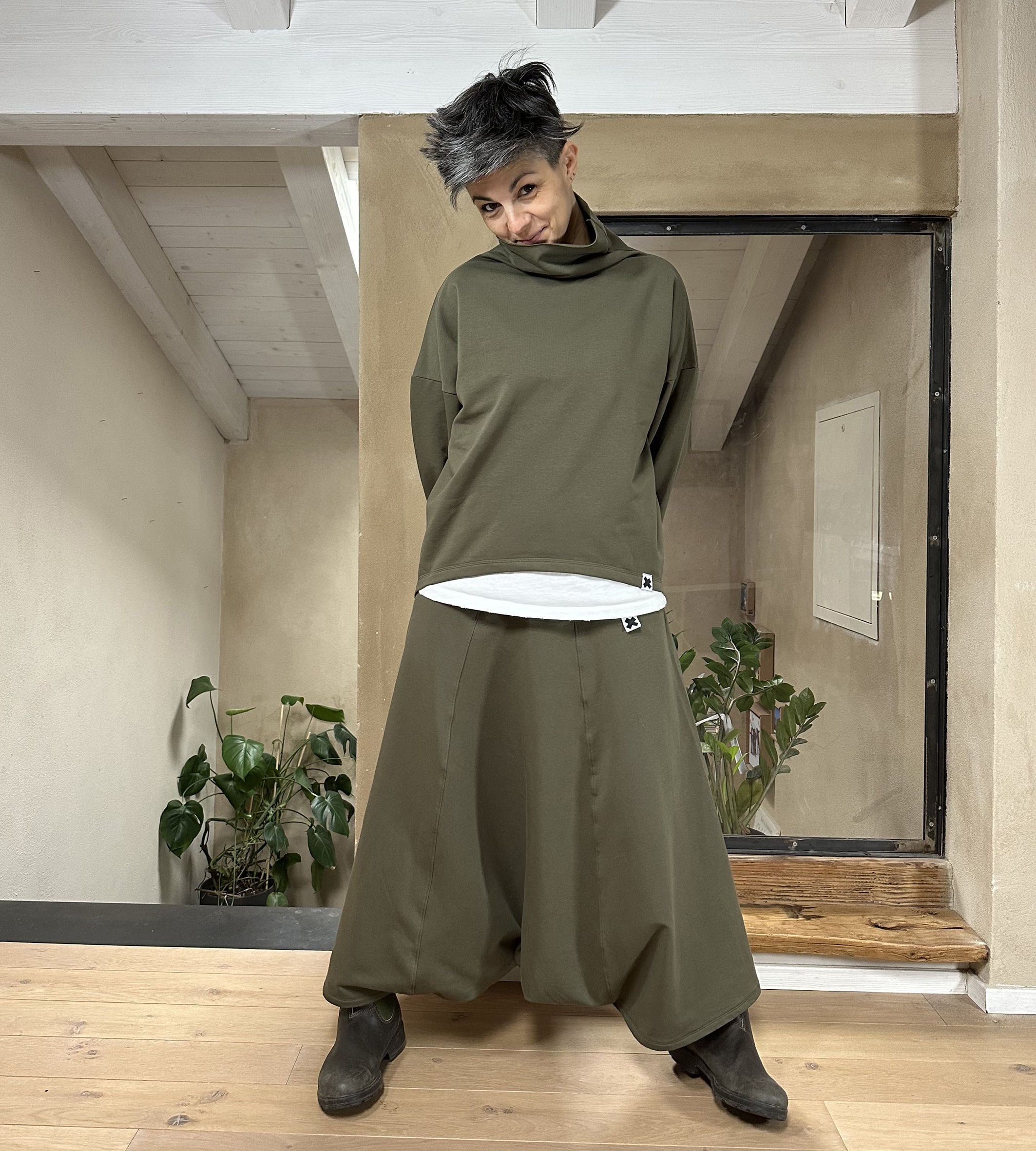 GonnaPantalone Cotone Felpato