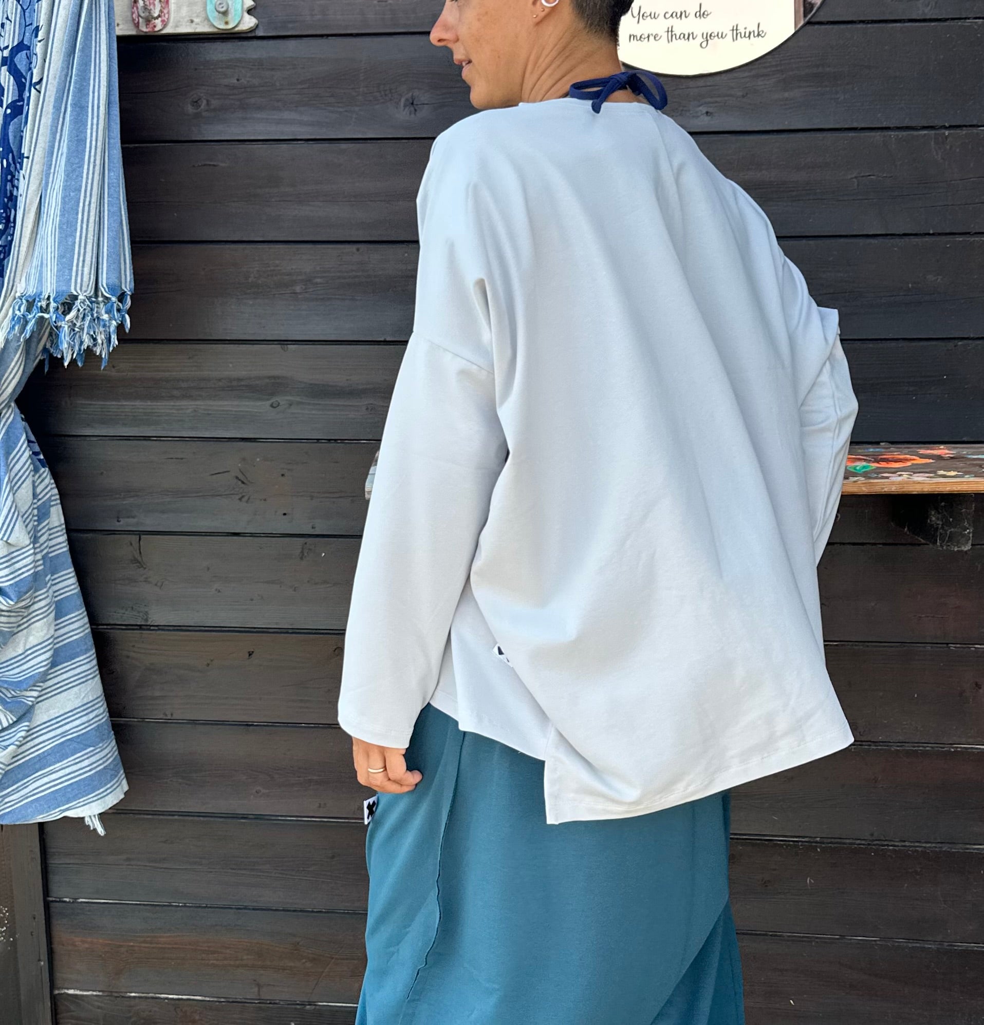 Maglia manica lunga oversize cotone jersey