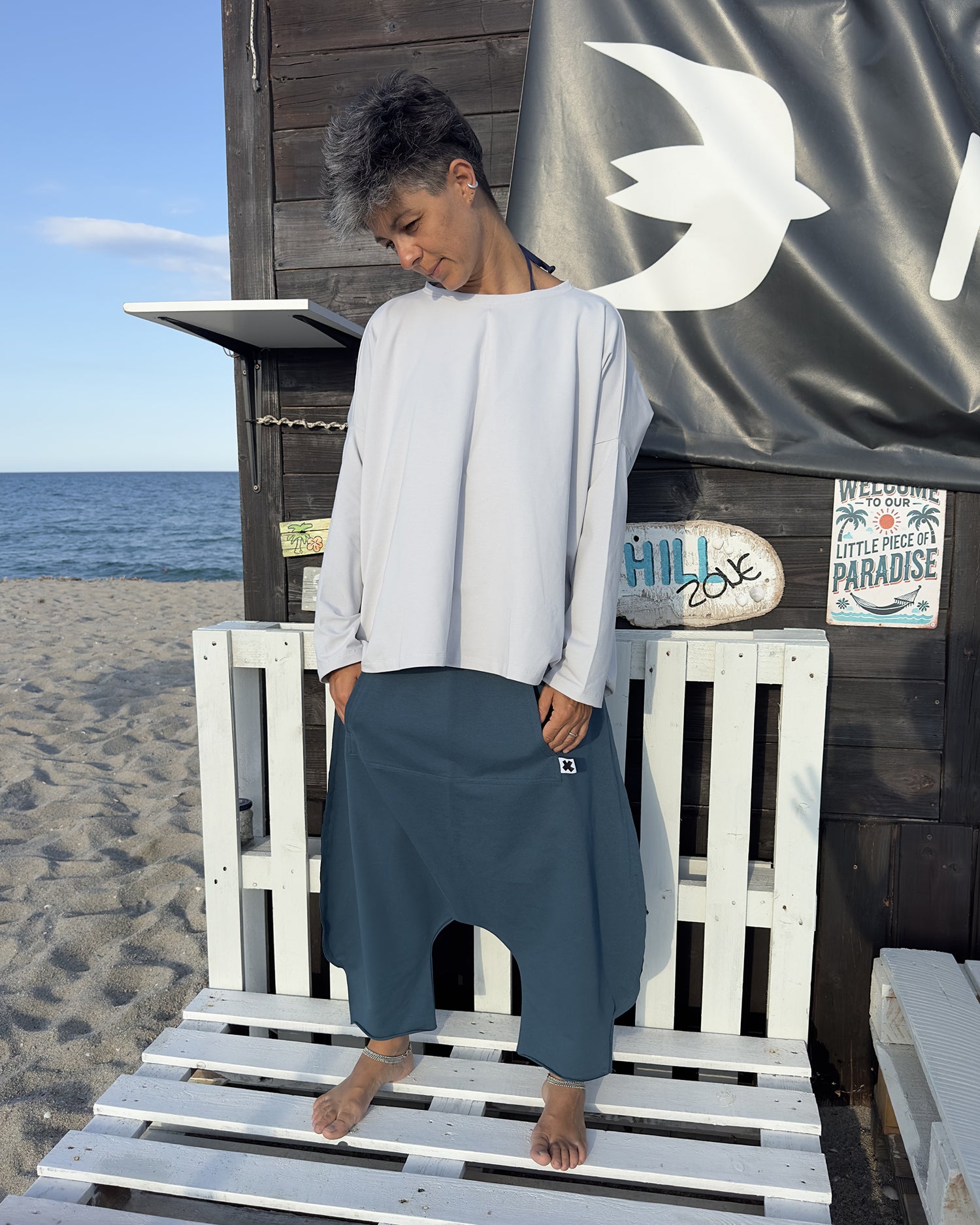 Maglia manica lunga oversize cotone jersey