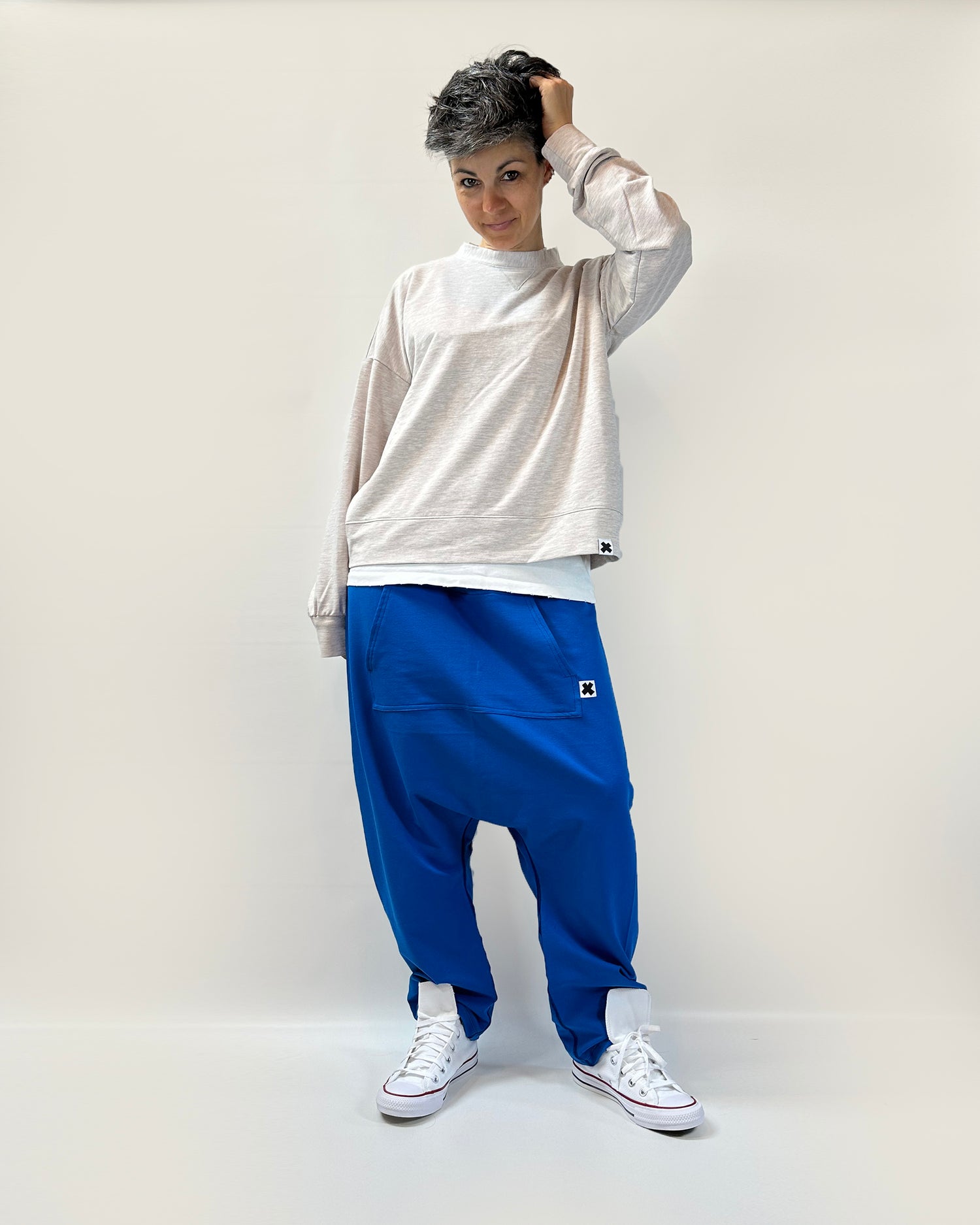 Pantalone della tuta cavallo basso, harempants, pantalone alla turca, handmade, cotone di alta qualità