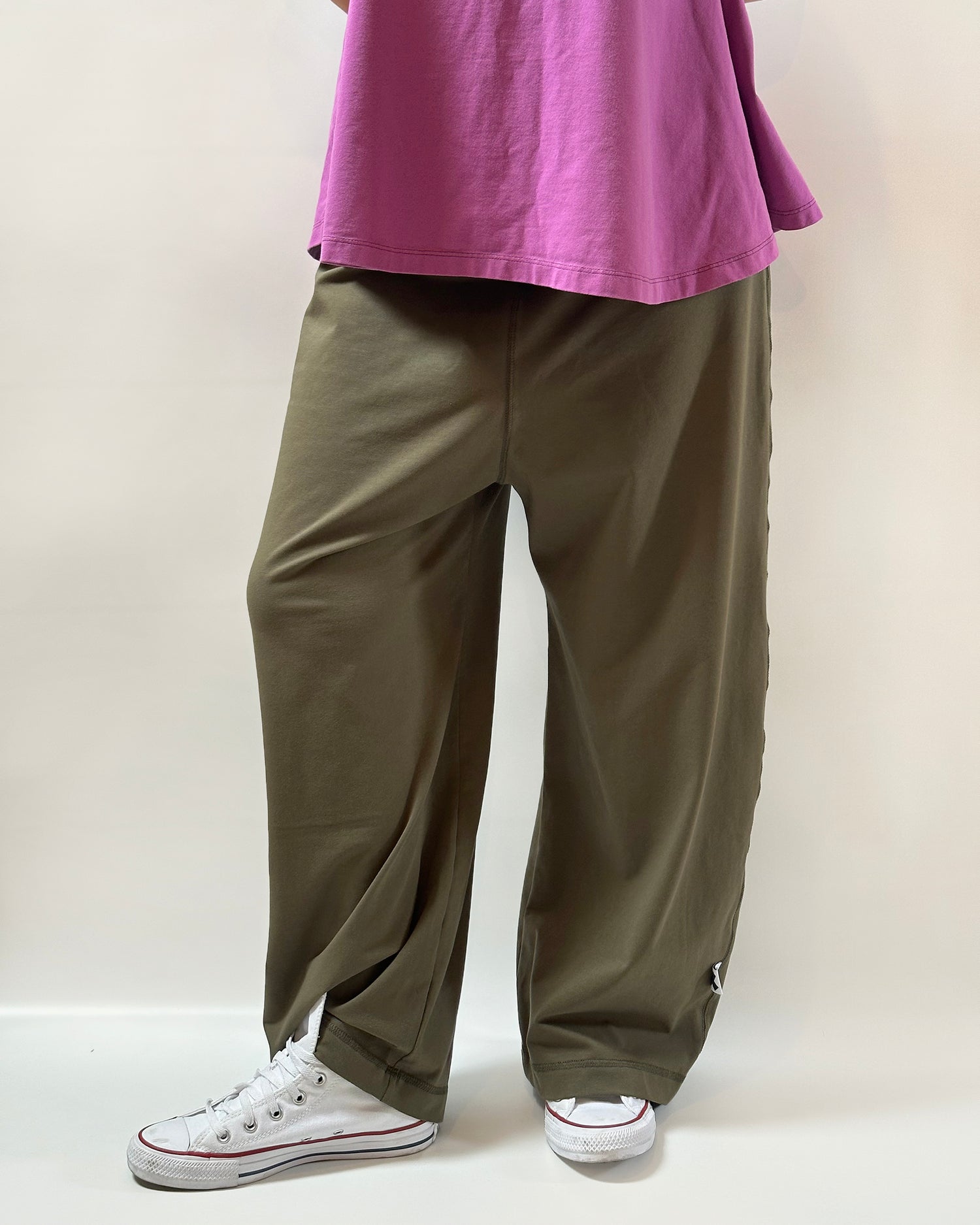 Pantalone Palazzo cotoneJersey leggero, elastico in vita, Handmade