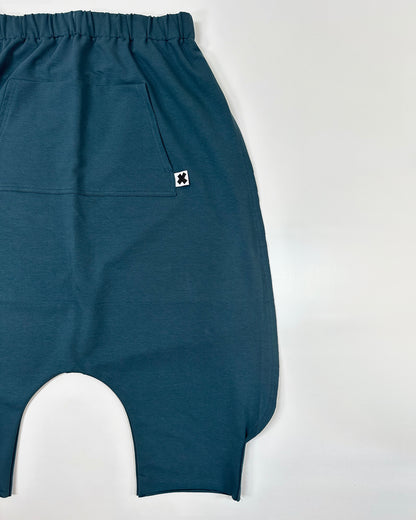 Pantalone della tuta oversize, taglio al vivo, handmade, cotone di qualità