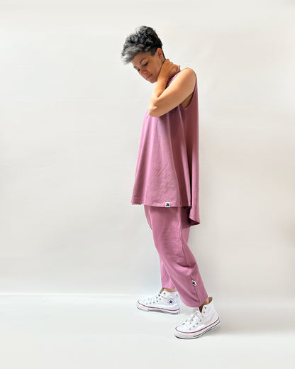 Canottiera lunga dietro cotone jersey oversize