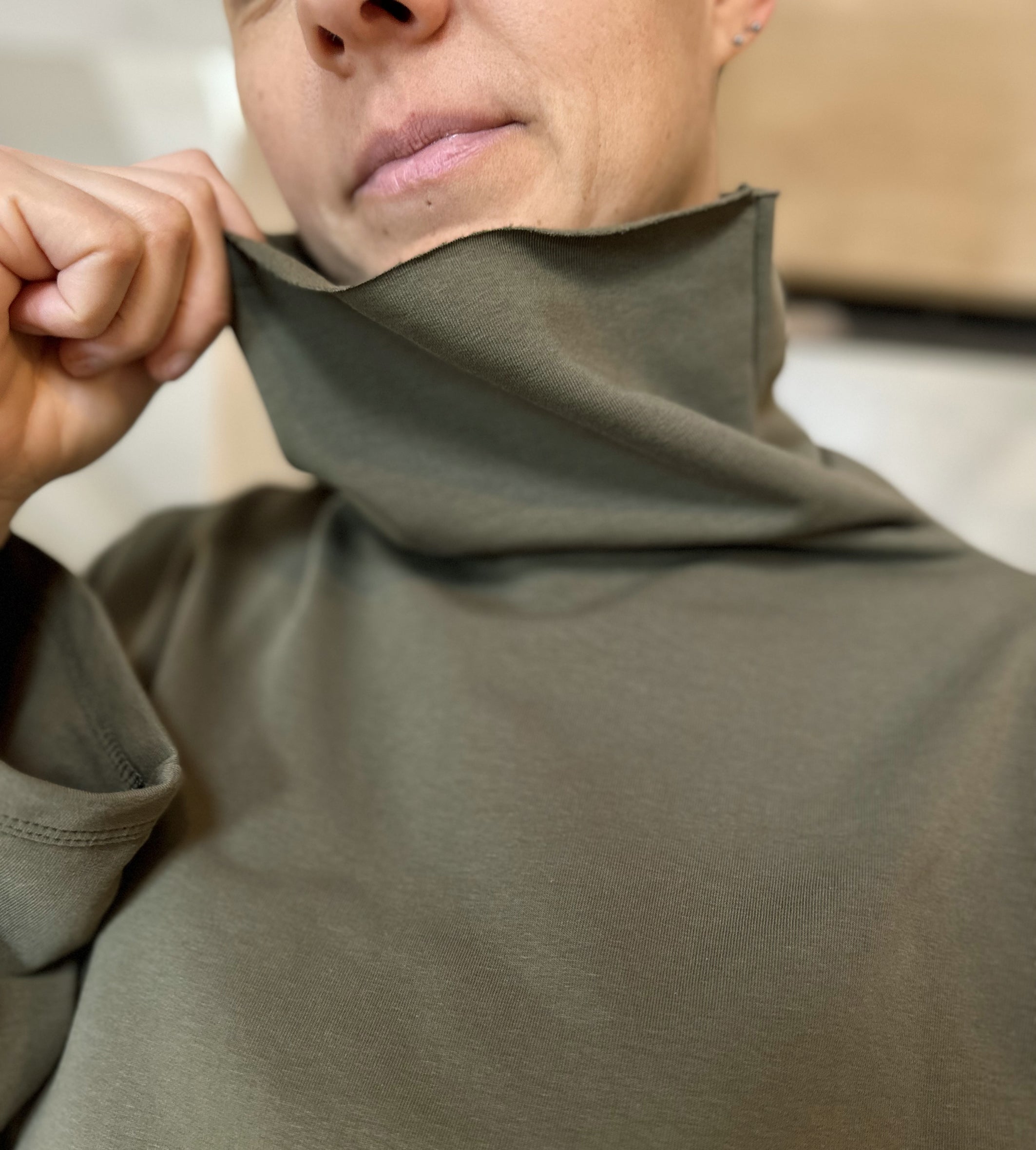 Felpa Asimmetrica Cotone Felpato