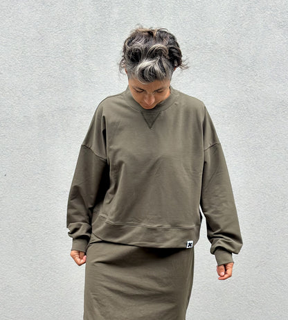 Basic cotton fleece sweatshirt