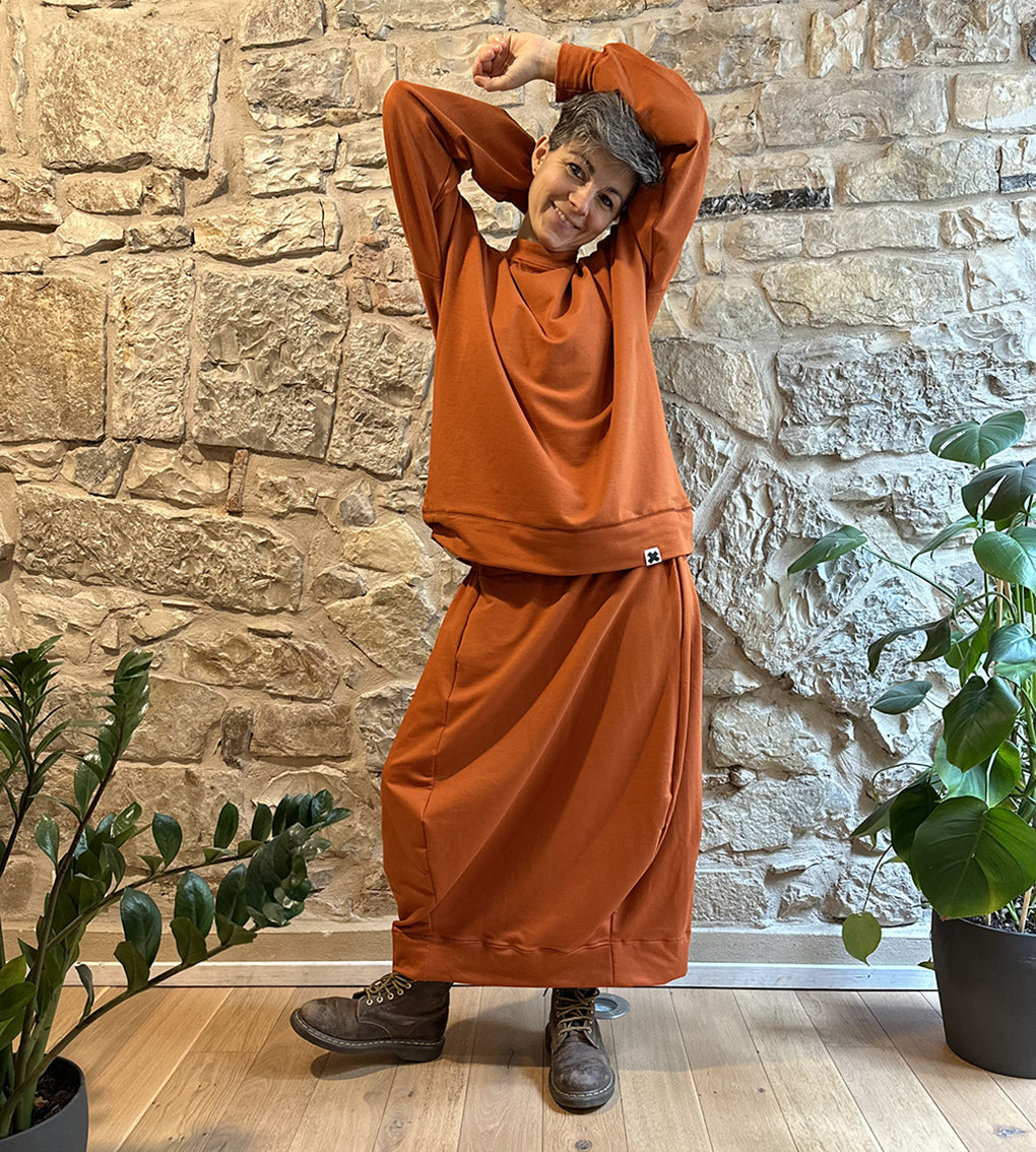 Gonna Lunga Cotone Felpato